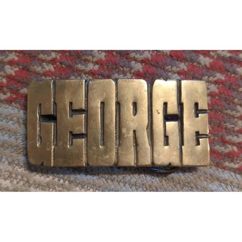 VINTAGE GEORGE BRASS BELT BUCKLE COLLECTIBLE